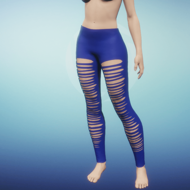 leggins with holes blue