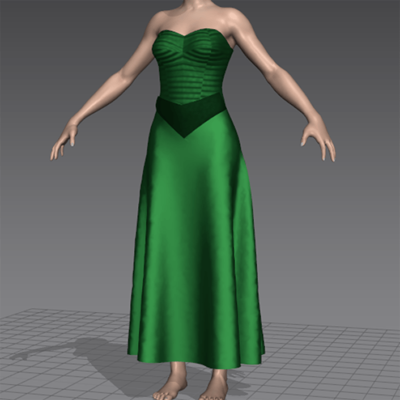 green hi-glam evening dress