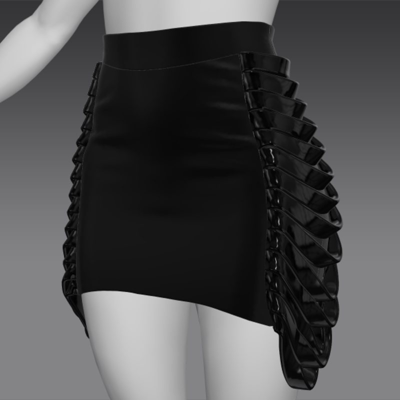 Fabric skirt with latex belts