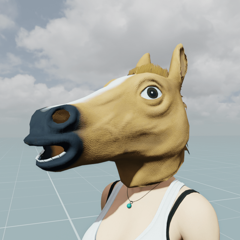 Horse (Thoroughbred) mask Head accessory.