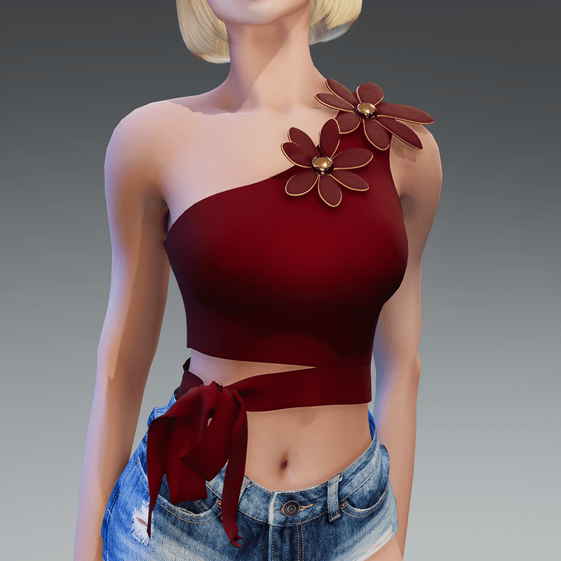 Flower Top in Red