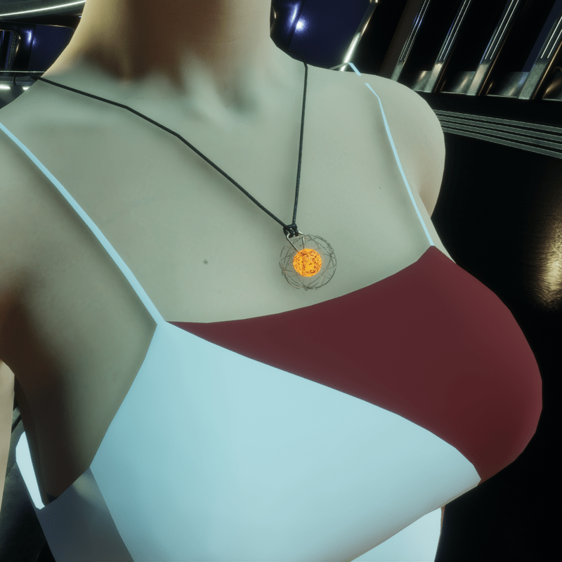 HoverDerby - Red atom necklace (female)