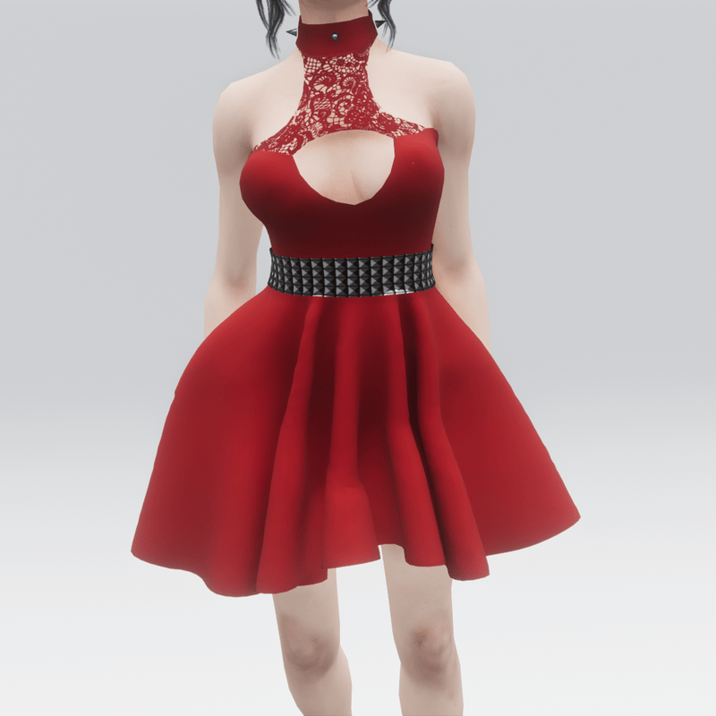 Red Laced Mini Dress