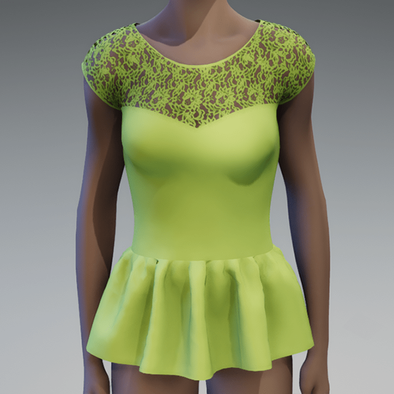 Chartreuse peplum lace top