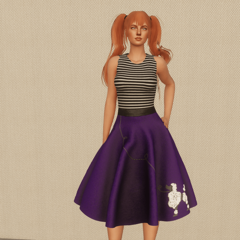 Poodle Skirt Dress - Purple