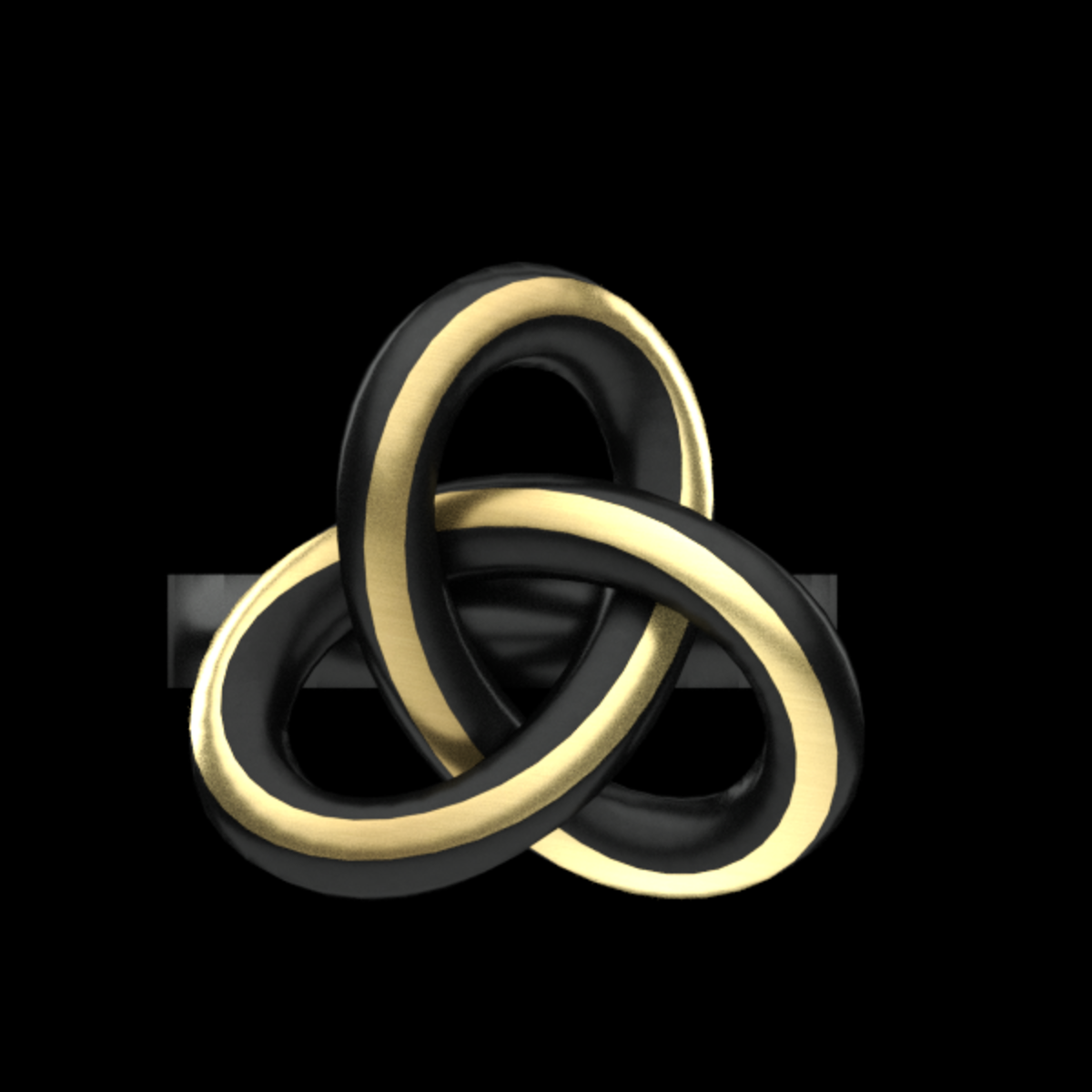 Knot Ring - Black and Gold