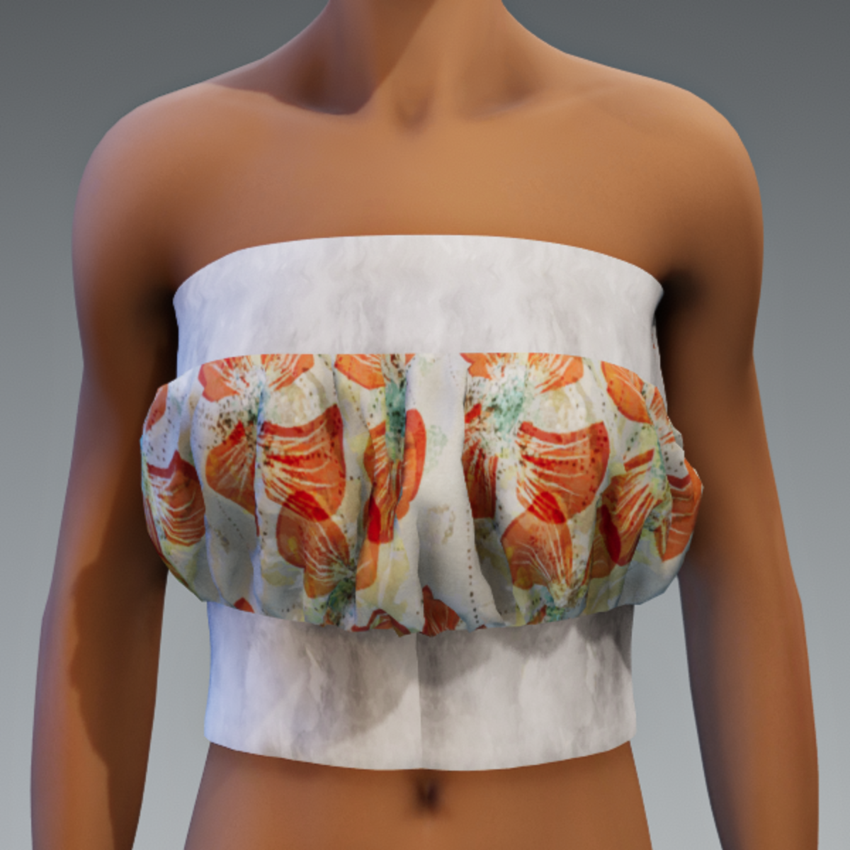 banded top poppy flower print