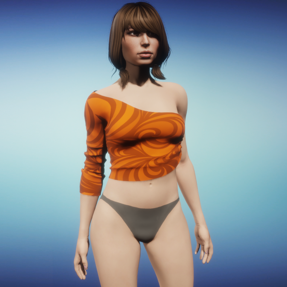 Top Valentina pattern orange