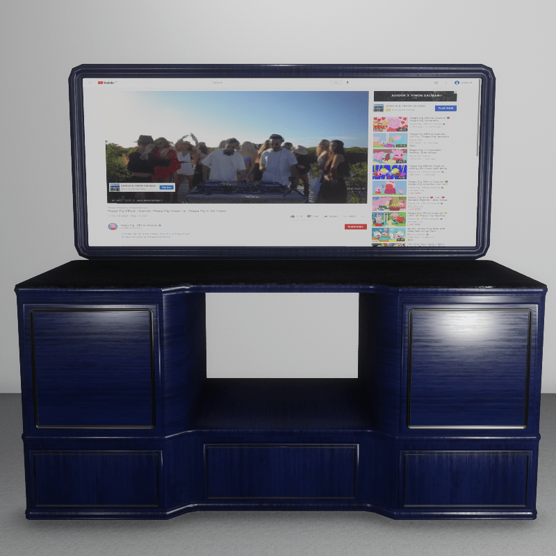 Modern stand with TV blue