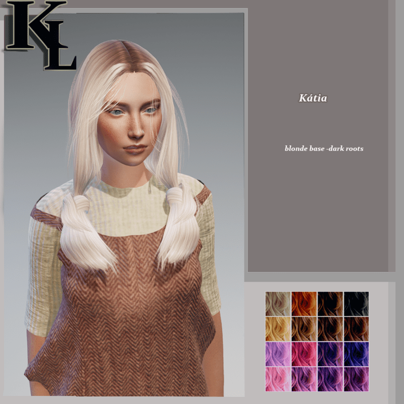 kátia -blonde base -dark roots