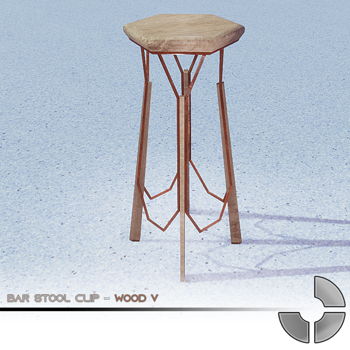Bar stool clip - Wood V