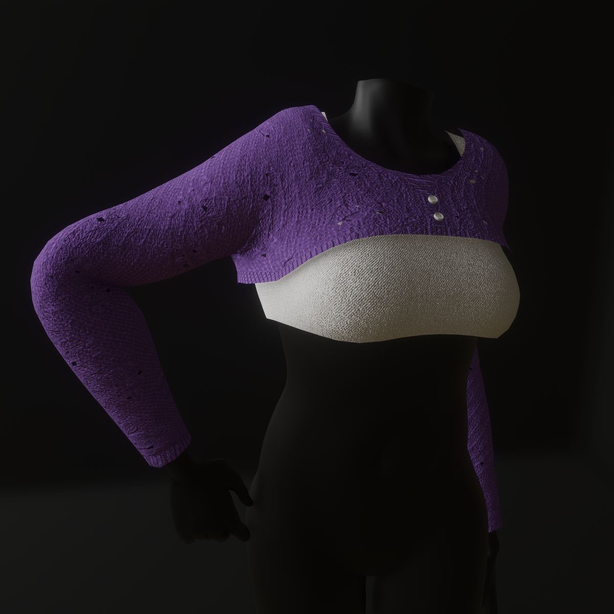 Knited Cropped Jumper (TM) Light Purple
