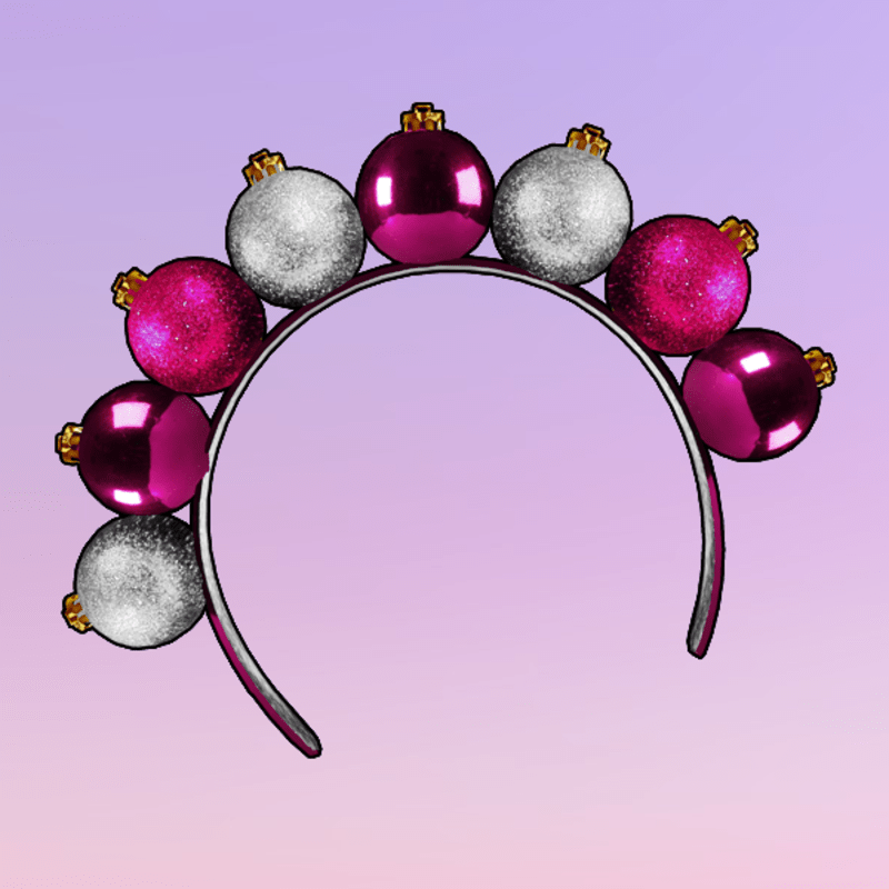 Ornaments Headband Pink Silver