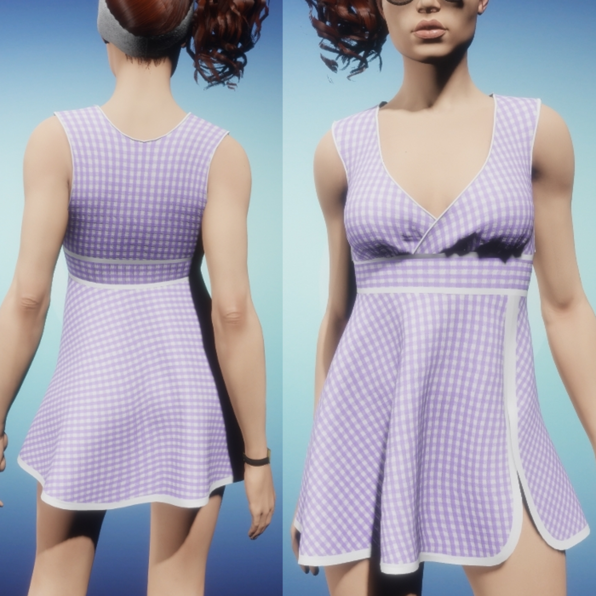 Criss Cross Sundress - Lavender Gingham