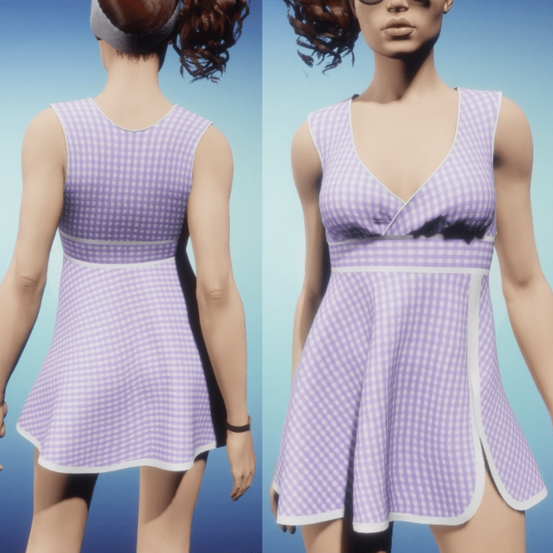 Criss Cross Sundress - Lavender Gingham