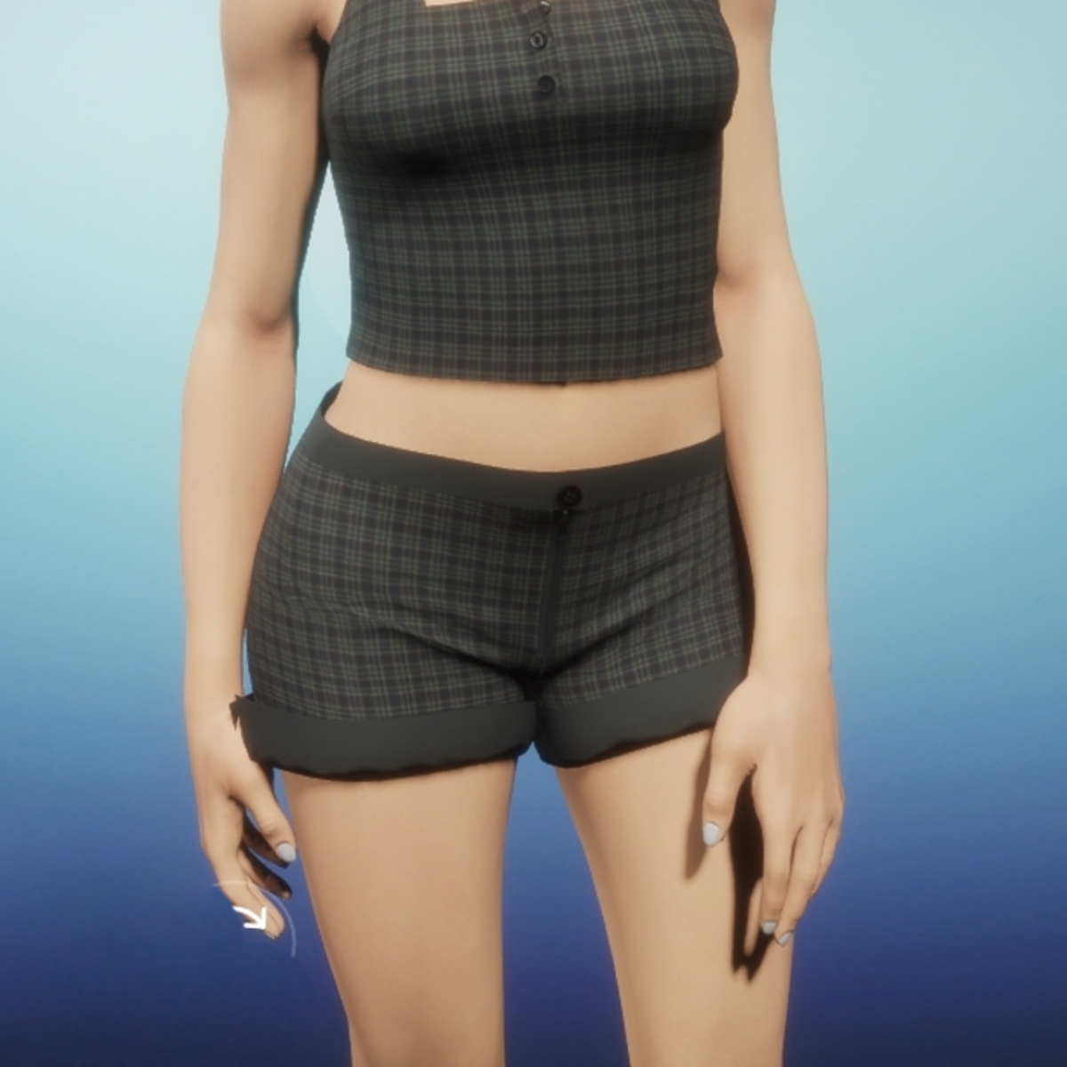 Womens Cuffed Shorts - plaid