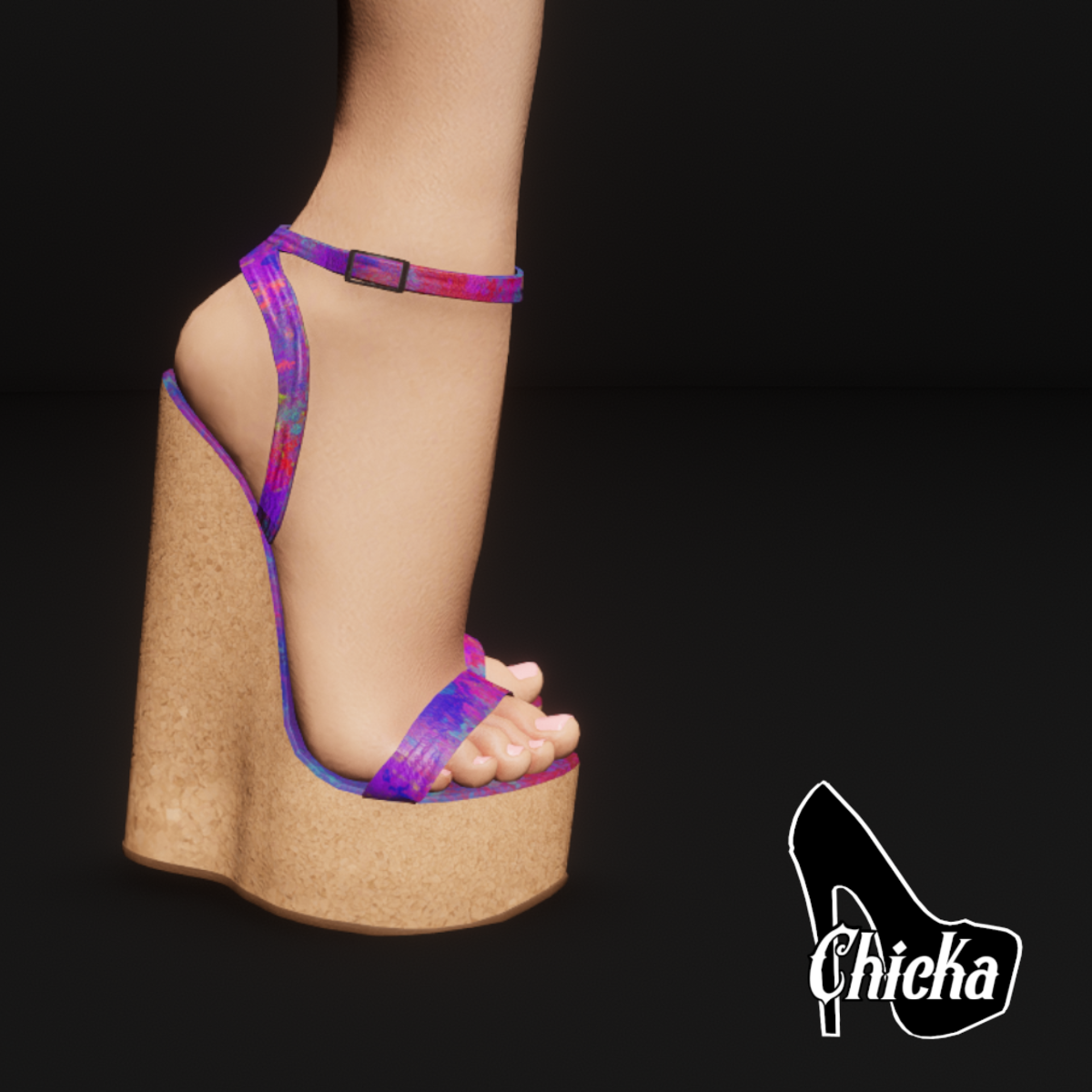 Chicka sandals (Rainbow splatter)