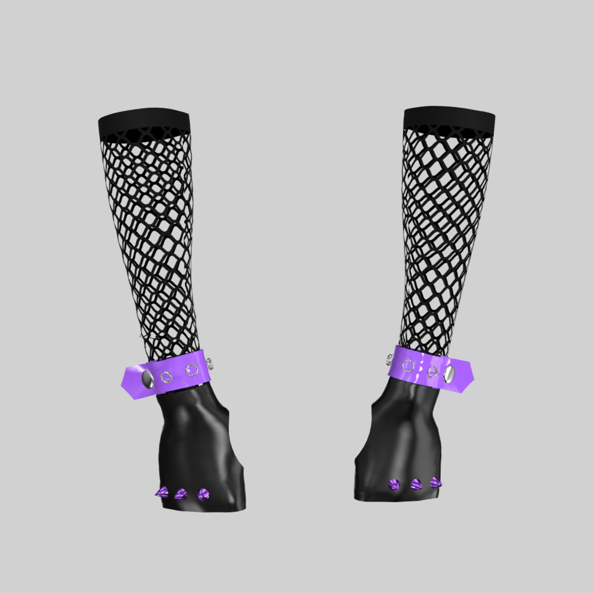 Gloves Nancy Vinyl Lilac & Black 2.0