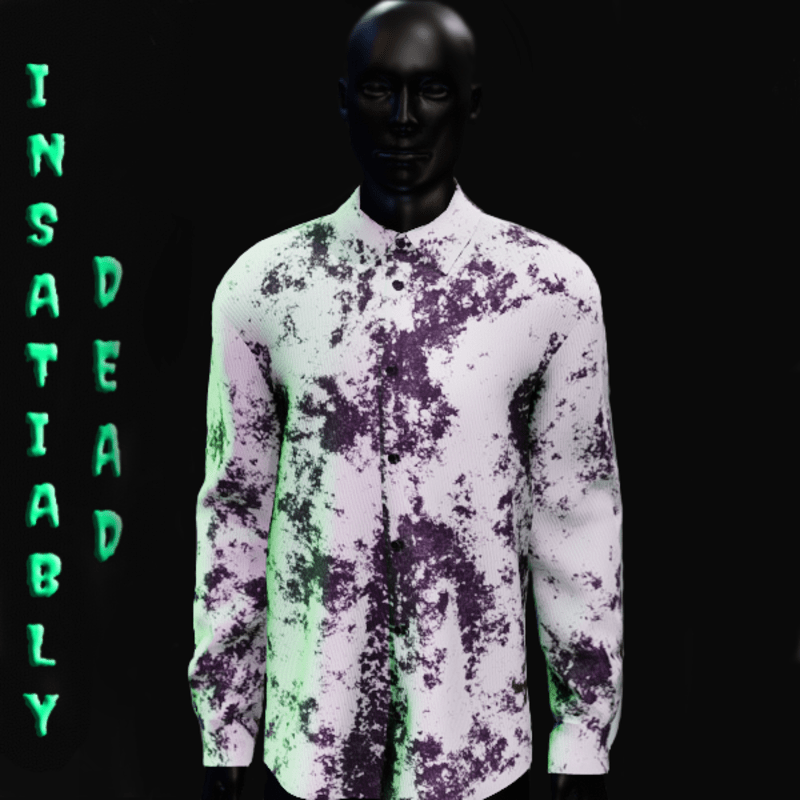 Grunge Long Buttoned Shirt Purple