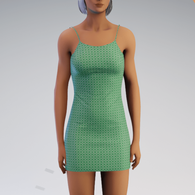 Spaghetti Minidress - Lime Geo
