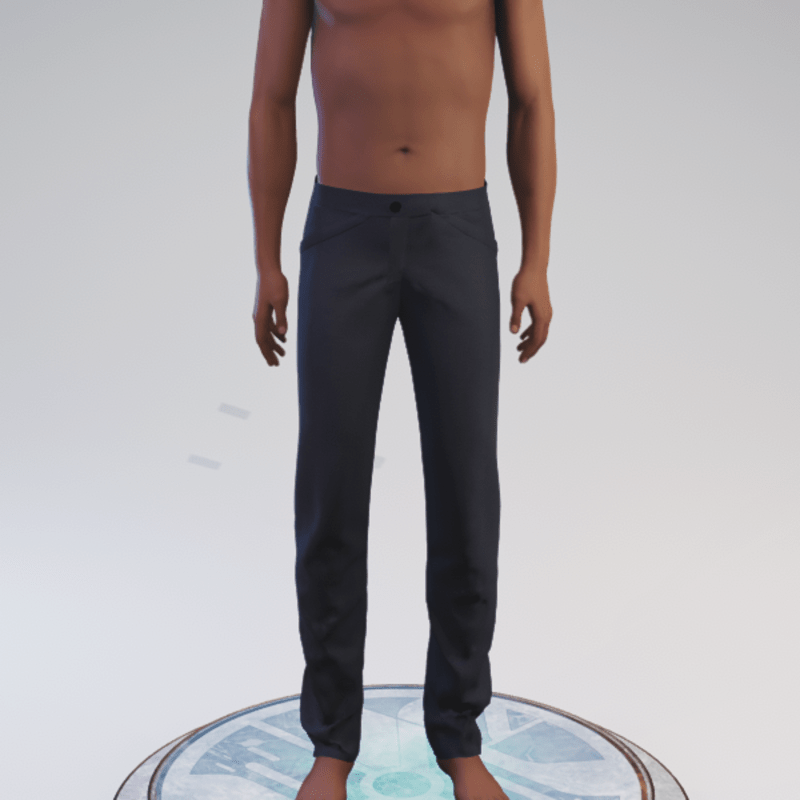 Faux-pocket Slacks - Blue Wool