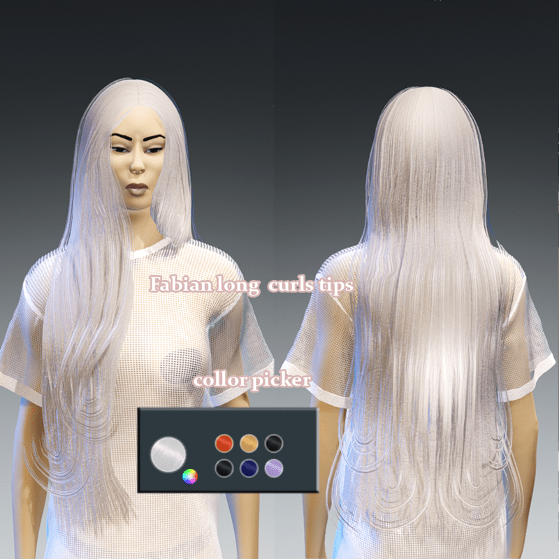 Fabian long curls tips - collor picker