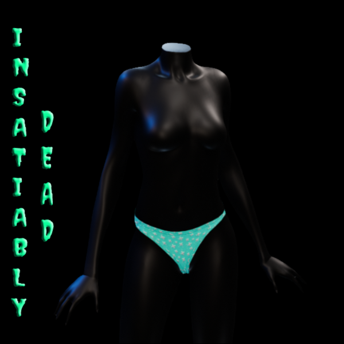 Skull & Crossbone Thong Panties Aqua