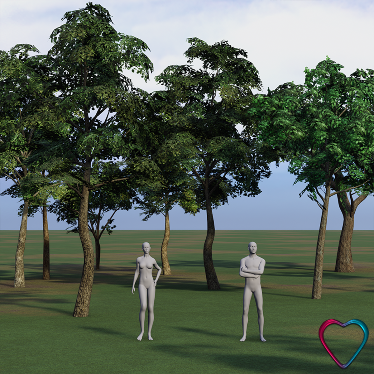 Summer Trees Pack - 32 Trees with Wind + 60 m Summer Ground