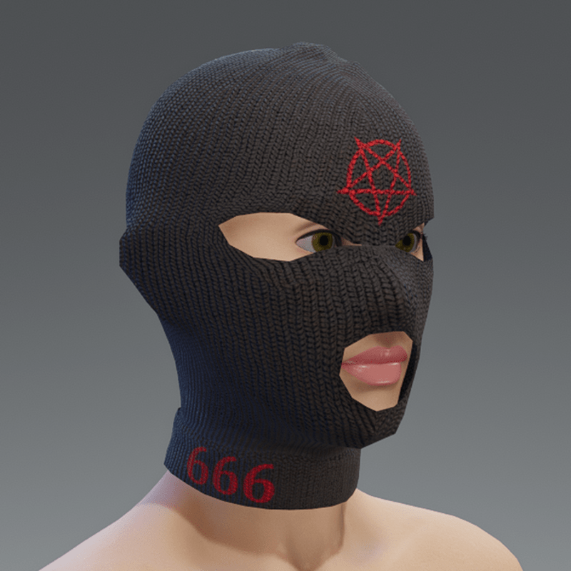 Balaclava - pentagram red female