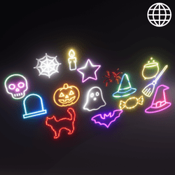 15 Halloween Neon Signs Pack [World Item]