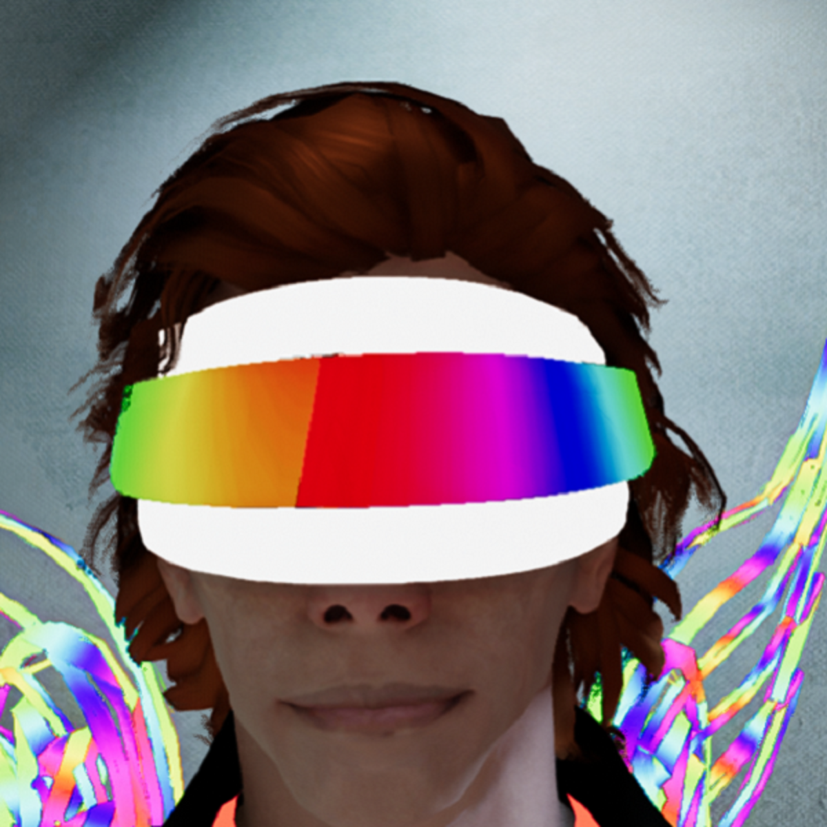 Male go-Glow Animated Futuristic Cyclops Visor