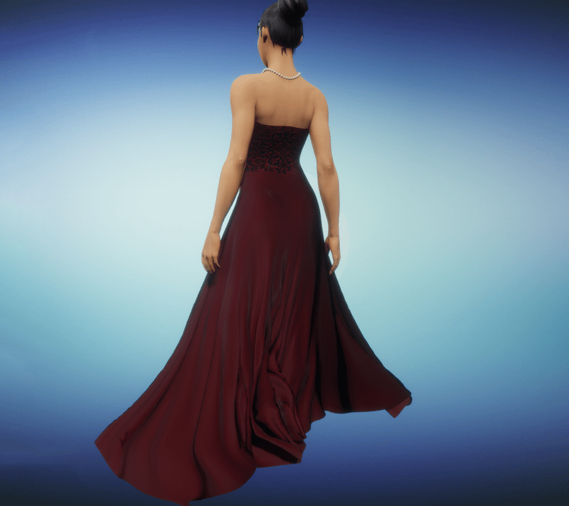 burgundy ballgown