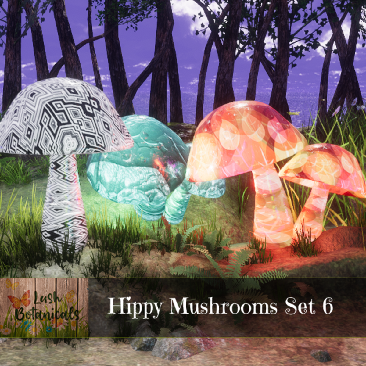 Hippy Mushroom Set 6