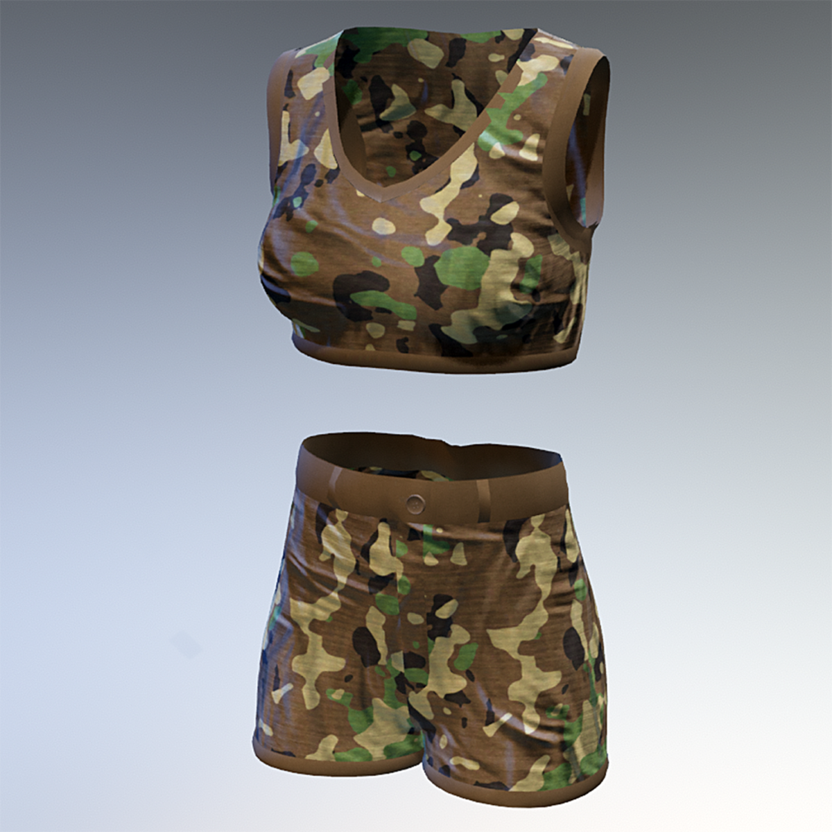 TKA Camouflage shorts and top