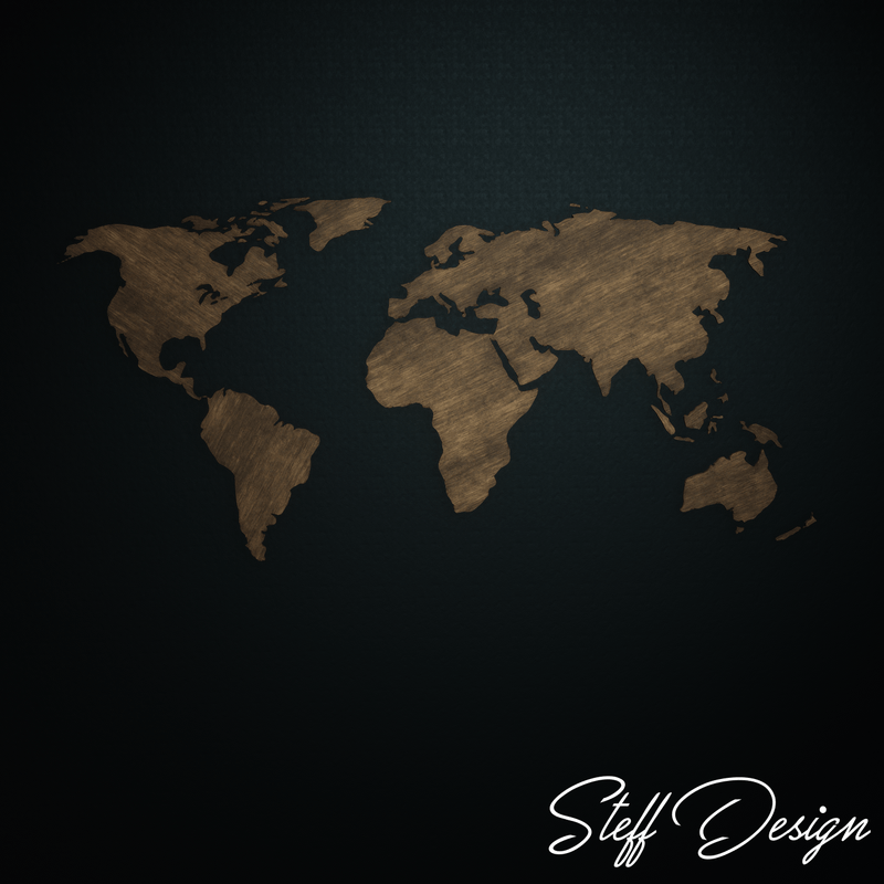 World Map - Walnut