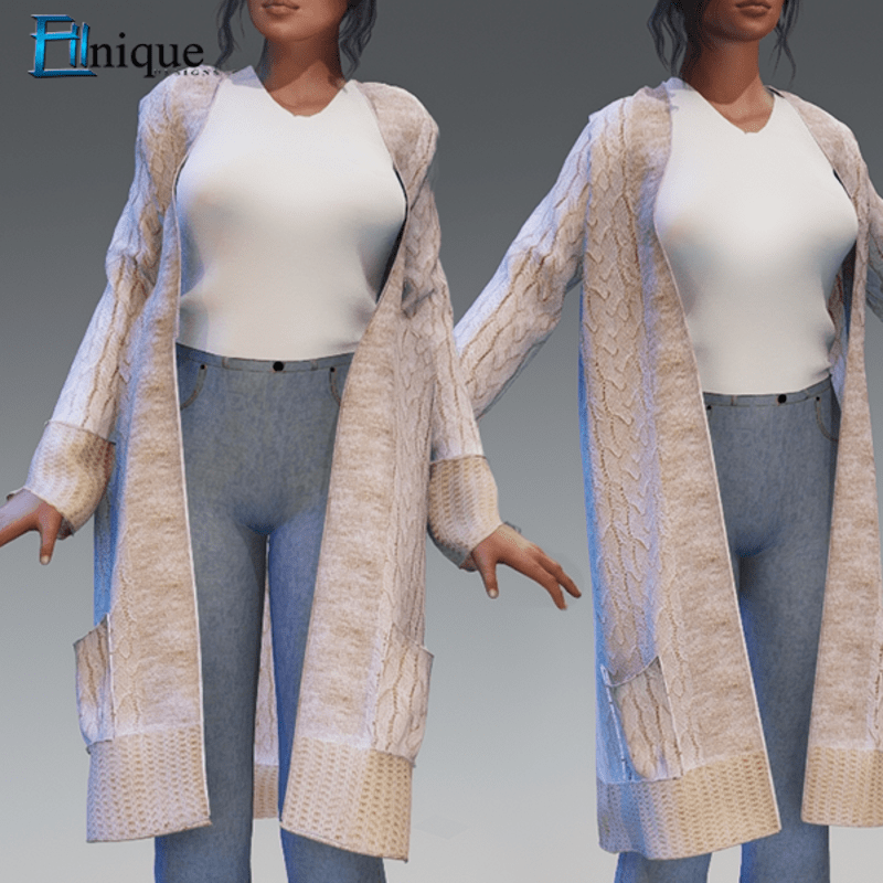 Nicci Long Knit Cardigan Cream