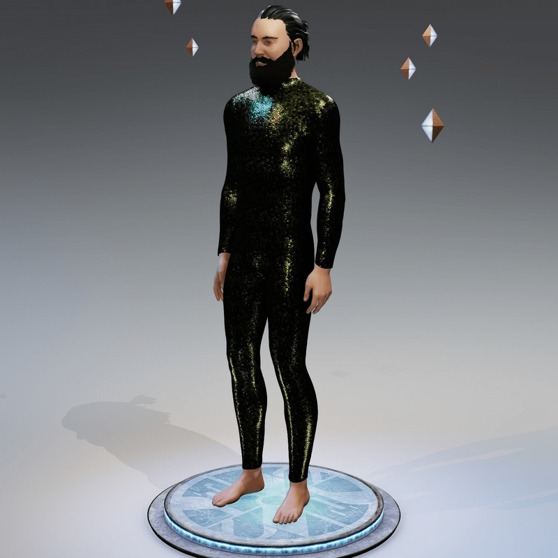 Metallic Green Synthetic Chameleon Skin Bodysuit