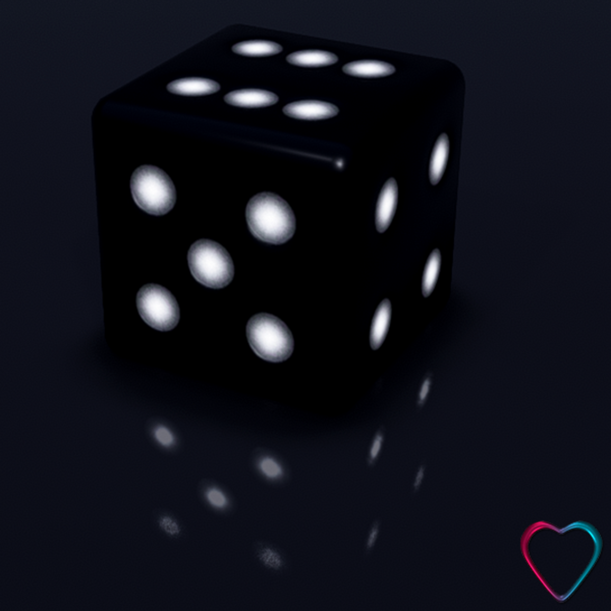Glowing Black Die - Scripted, Announces Rolls