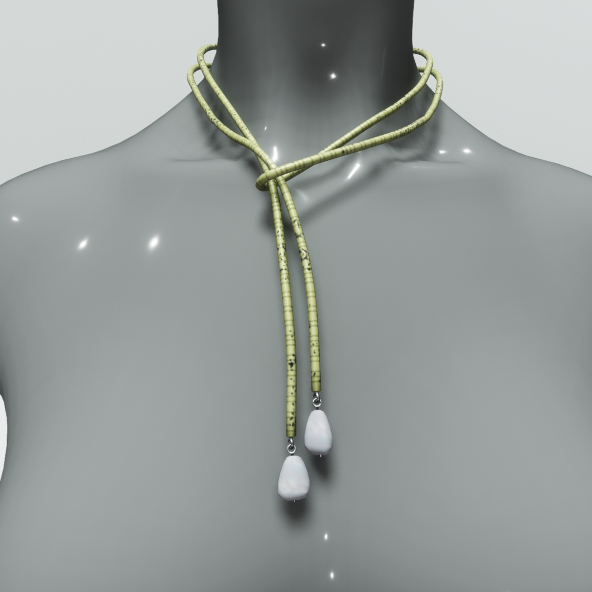 Lariat necklace - yellow