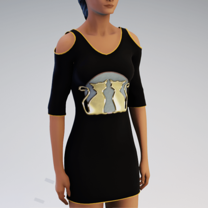 Golden Cat Dress