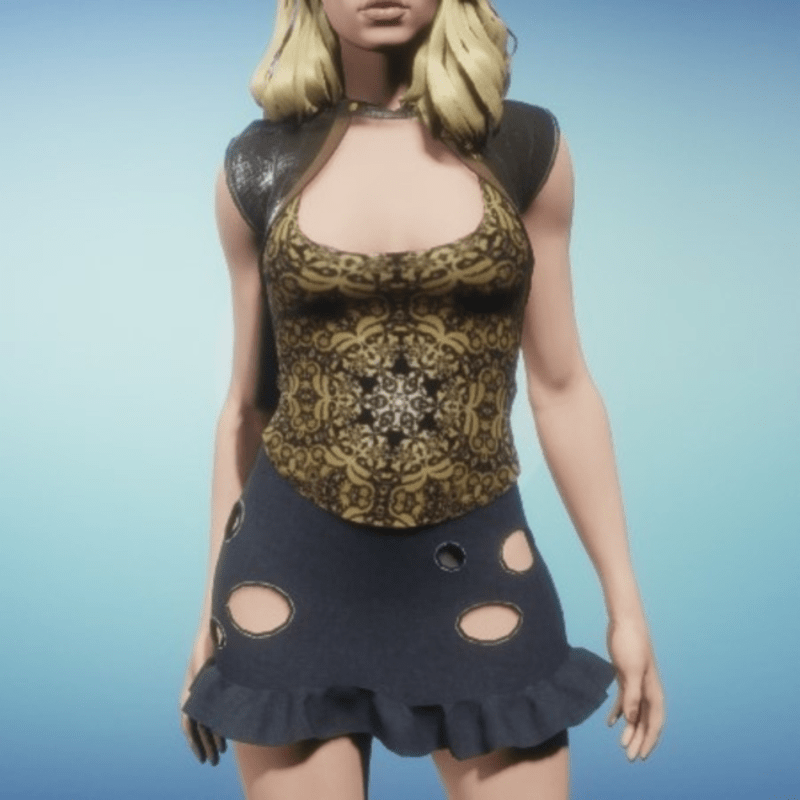 Nesti top with vest mandal black