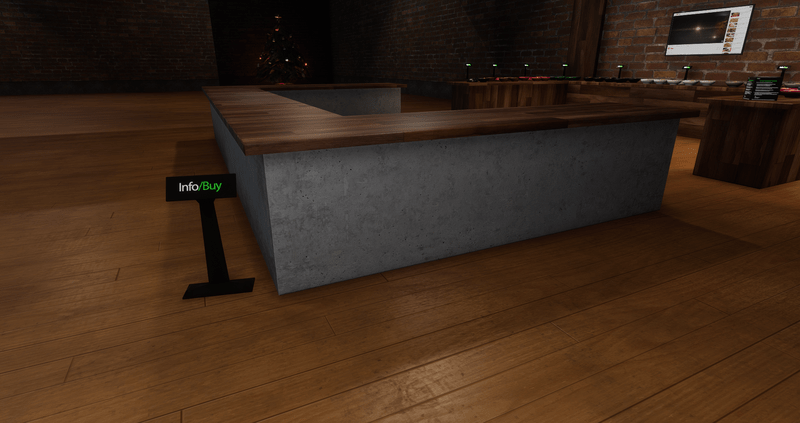 U Shape Counter/Bar - Concrete base & Wood Parquet top