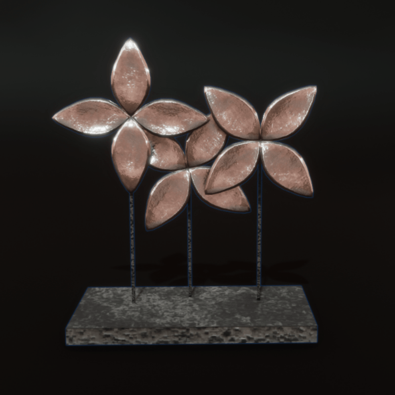 Sea Flower Art - pale brass