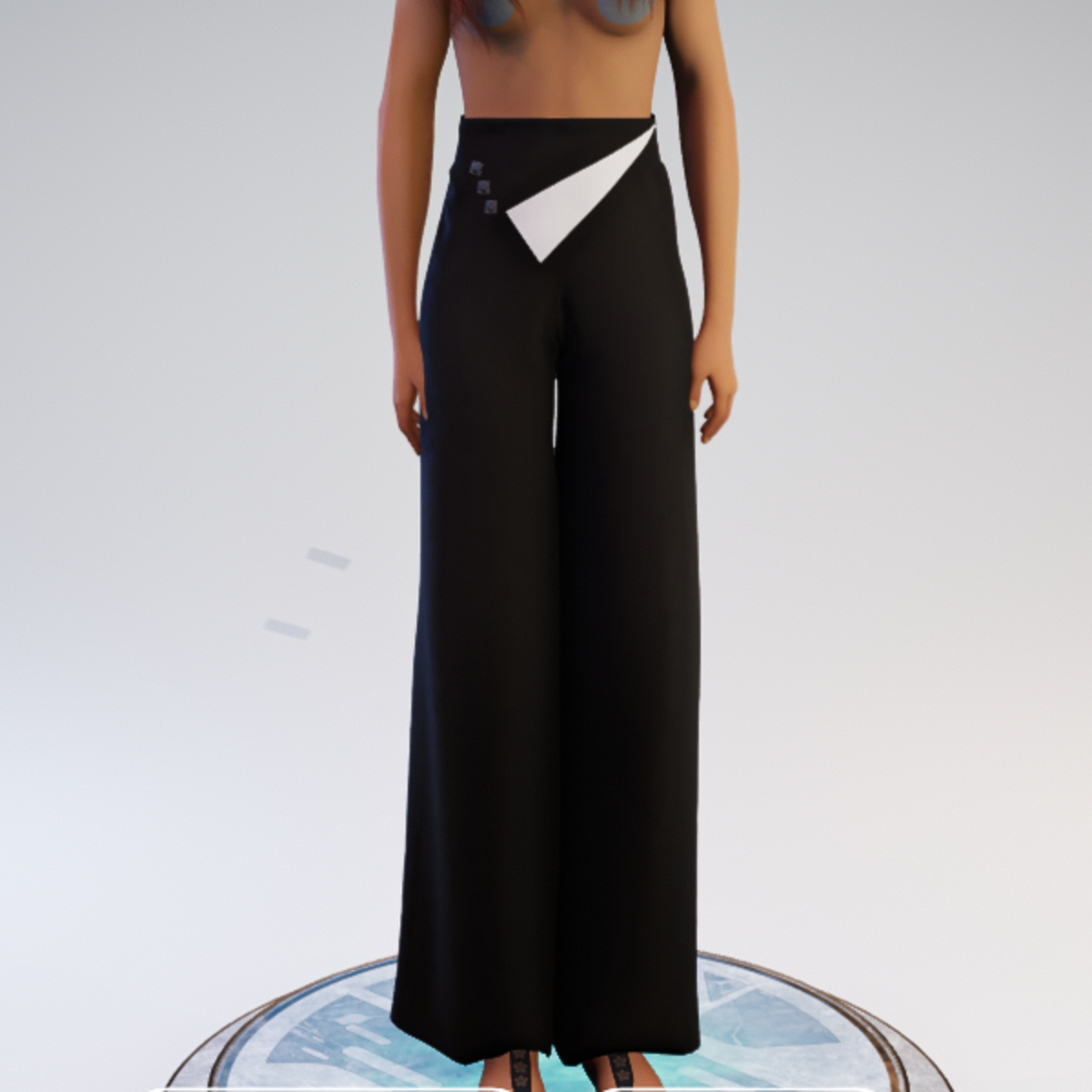 Palazzo Pants - Black and White Polyester