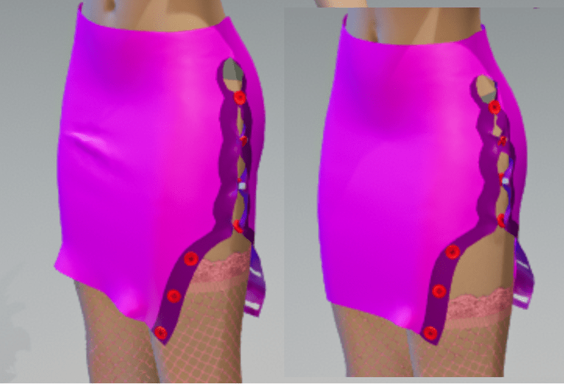 PinK skirt button long v2