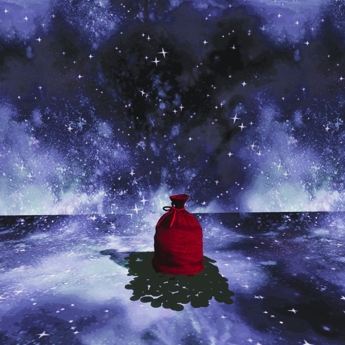 Santa Bag with Short Red Cord