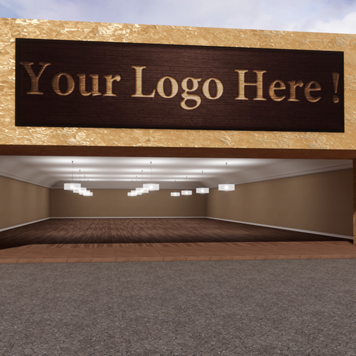 Store - Huge Room Shop - Light Brown - With Lamps