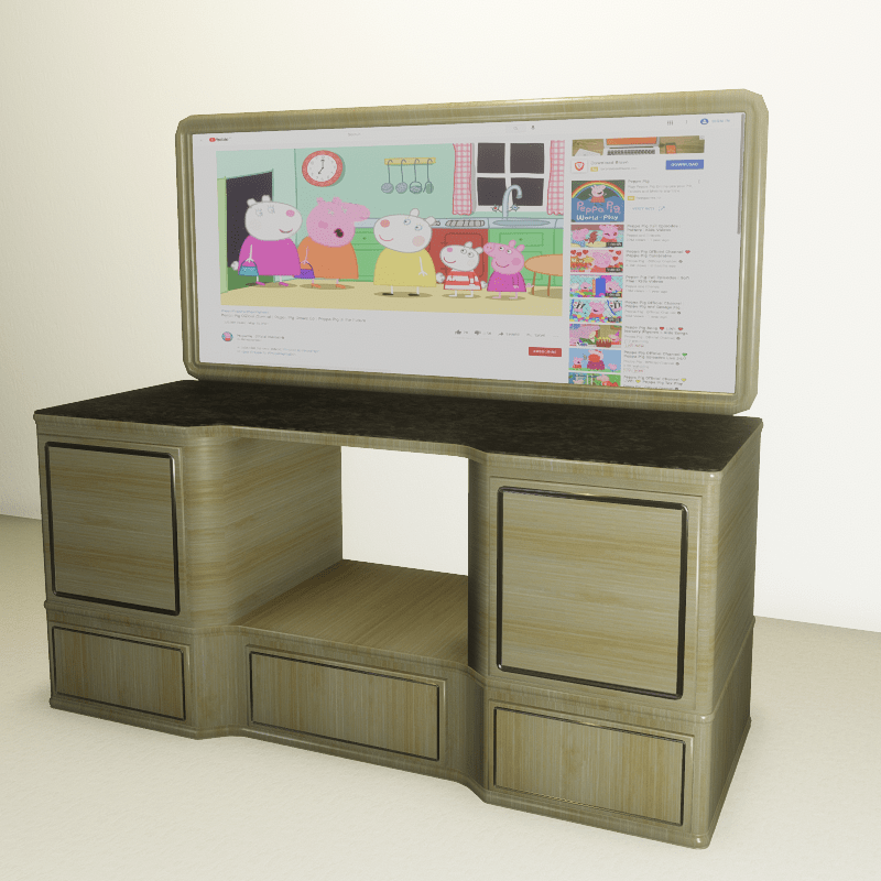 Modern stand with TV beige