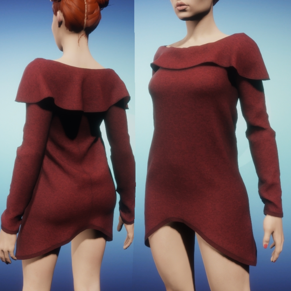 Snoodie Dress or Top -Red