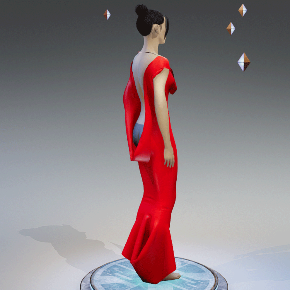 Elegant Extremely Low Back Dress RED